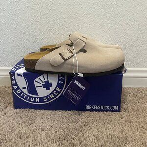 Birkenstock Boston BS Sand Suede Clogs | 8M / W10 / EU 41 | NEW IN BOX